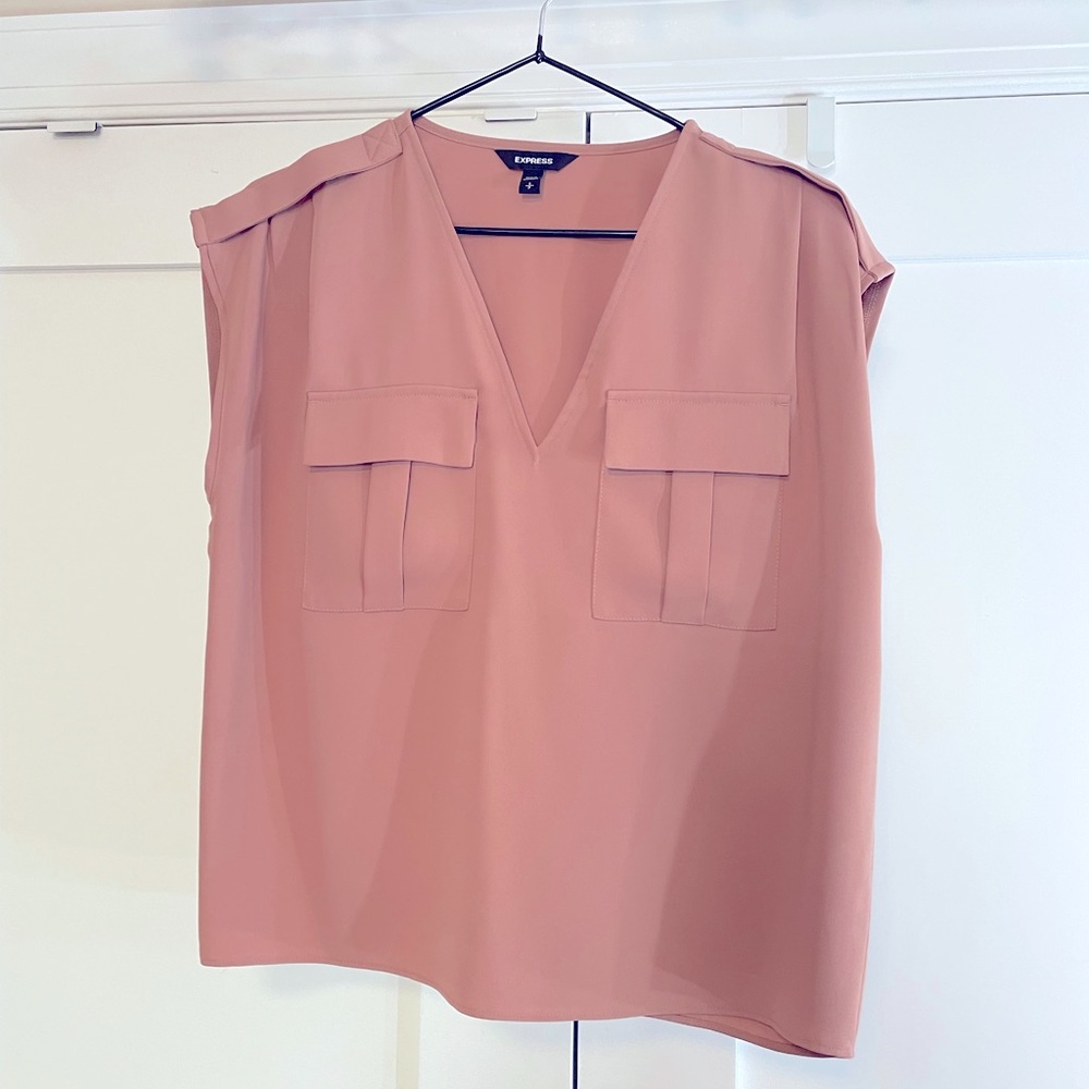 Express Pink Sleeveless Boxy Blouse
